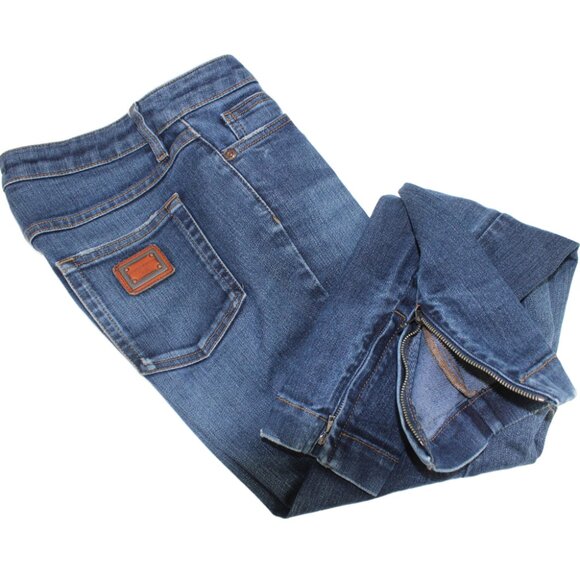 Dolce & Gabbana Pretty Straight Zipper Hem Blue Fade Jeans Size 38 - Picture 5 of 9